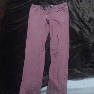 Burgundy skinny fit jeans